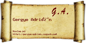 Gergye Adrián névjegykártya